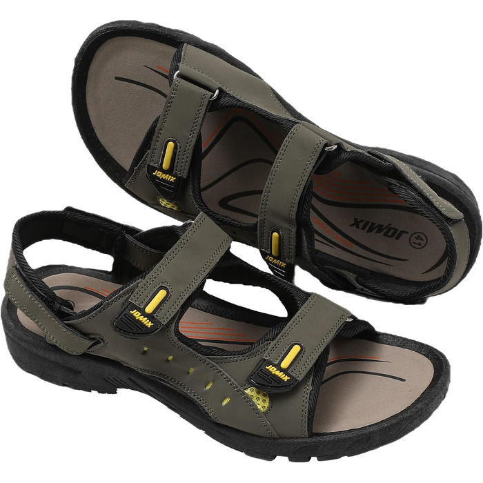 Чоловічі сандалі JOMIX для активного відпочинку на липучках: пляж, гори, подорожі (44 EU, зелені)