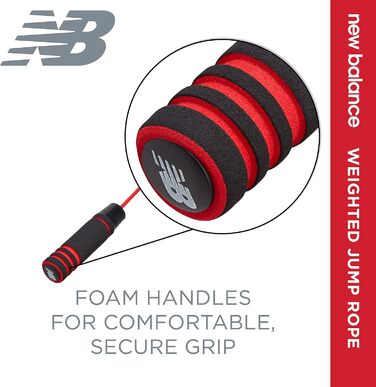 Скакалка New Balance з обтяженням 1 фунт для чоловіків та жінок, регульована довжина, для фітнесу та тренувань