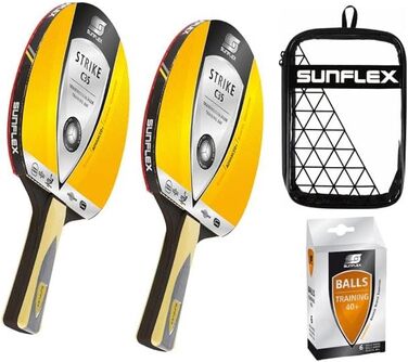 Набір для настільного тенісу sunflex Strike C35: 2 ракетки, чохол, 6 м’ячів, ITTF, для досвідчених гравців