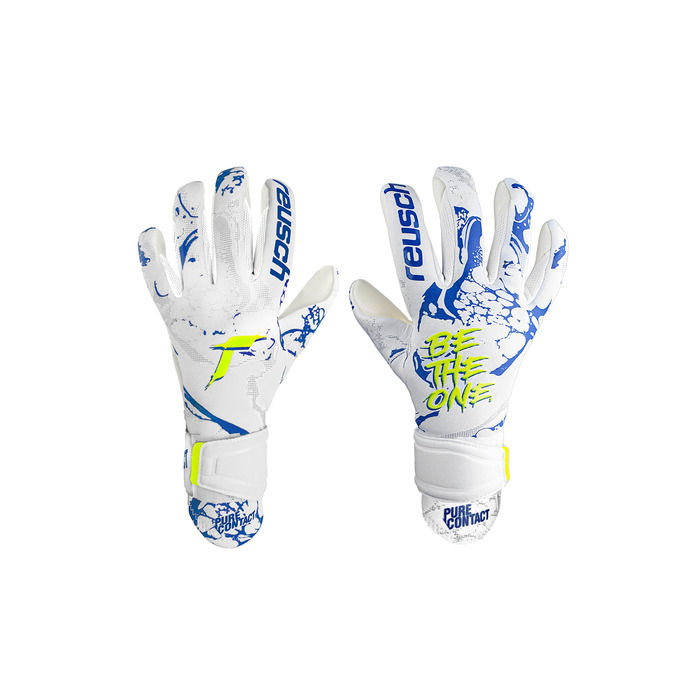 Воротарські рукавиці Reusch Pure Contact Silver Junior - дитячі, для футболу, універсальні (біло-сині)
