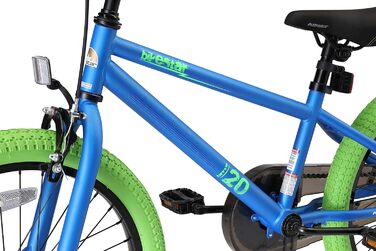 Дитячий велосипед BIKESTAR BMX для хлопчиків і дівчат від 3 до 6 років, 12/16/20 дюймів, синьо-зелений, тестування без ризику
