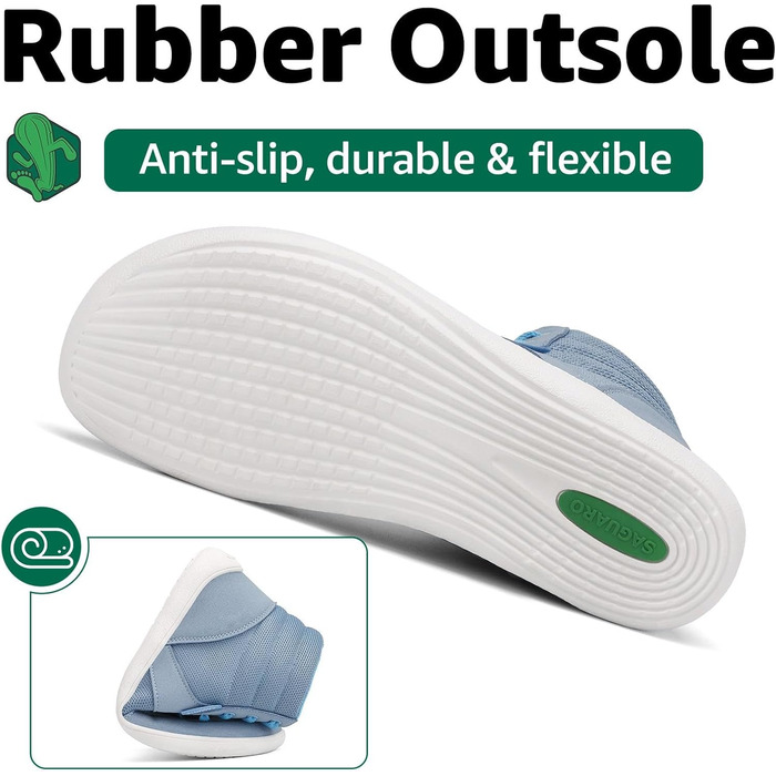 Черевики Saguaro Barfußschuhe High-Top для чоловіків та жінок з широкою передньою частиною та підошвою Zero-Drop, розмір 36-48 (Блакитний, 42 EU)