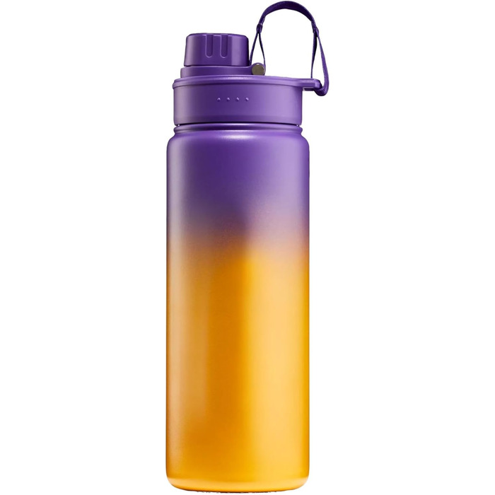 Пляшка для води satch з нержавіючої сталі 0,5 л, BPA-free, герметична, підходить для газованих, гарячих та холодних напоїв, Purple Graffiti - Orange
