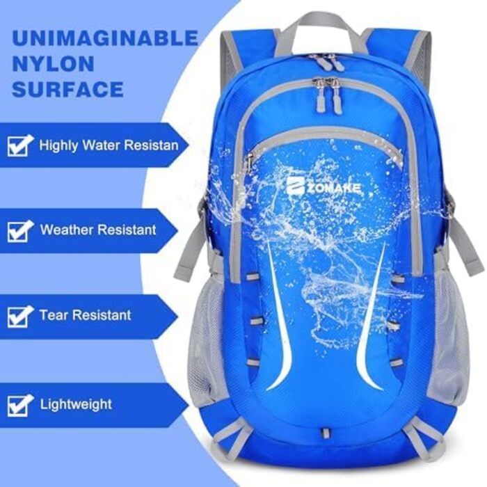 Складаний рюкзак ZOMAKE 35L, водонепроникний, легкий для подорожей, чоловіків та жінок, синій, для туризму і походів