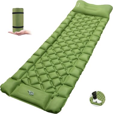 Каремат для сну ONTYZZ Outdoor, туристичний, самонадувний, легкий, антиковзаючий, з помпою, армійний колір