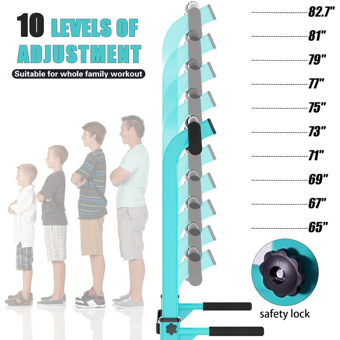 Турнік Power Tower SDHYL з регулюванням висоти, для тренувань пресу та спини, підходить для початківців та професіоналів, фітнес, блакитно-чорний