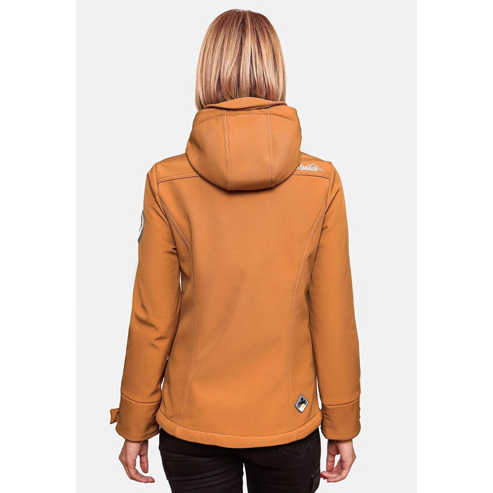 Жіноча демісезонна куртка-софтшелл MARIKOO з капюшоном, колір Caramel Brown, розмір XXL