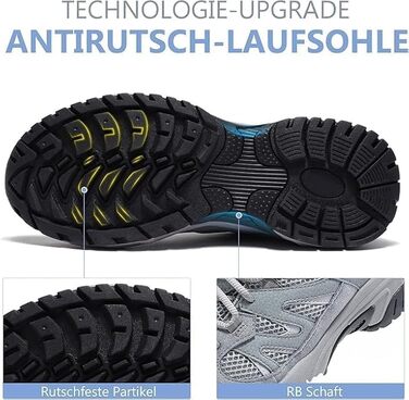 Черевики для туризму чоловічі Outdoor, підошва не слизька, дихаючі, трекінгові, легкі, комфортні, чоловічі черевики для хайкінгу (42 EU, світло-сірий, чорний)