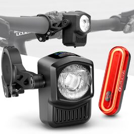 Набір велосипедних ліхтів BÜCHEL: LED, USB-C, 8 годин роботи, 4 режими, StVZO, монтаж без інструментів