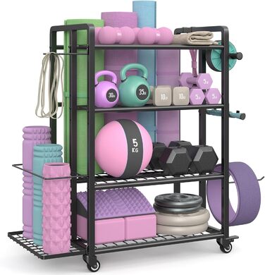 Стійка для зберігання йогаматів та гантелей Jusgym з металу, настінна, до 272 кг