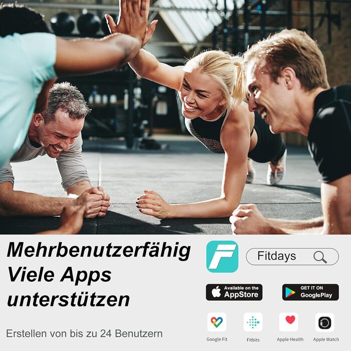 Вага для вимірювання складу тіла з датчиками рук, 8 електродів, дисплеєм TFT, вимірювання жиру та м'язів, аналіз складу тіла для 24 користувачів, максимальне навантаження 180 кг