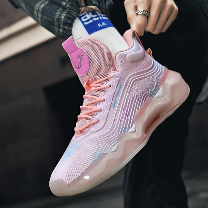 Кросівки баскетбольні чоловічі/жіночі, спортивні, для бігу та ходьби, легкі, рожеві, 35-45 EU