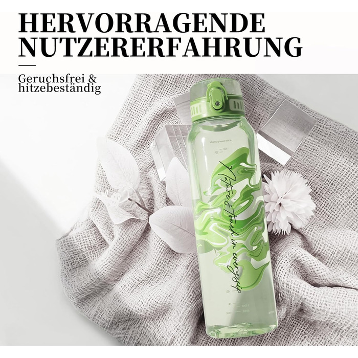 Дитяча пляшка для води UZSPACE 600 мл, спортивна, непроливальна, з одноручним відкриванням, для газованої води, придатна для миття в посудомийній машині, для школи та активного відпочинку, білий колір