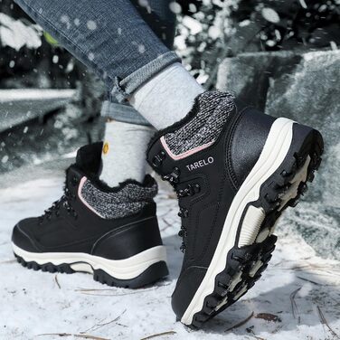 Зимові черевики TARELO для жінок, чорні, розмір 36-41, антиковзаюча підошва