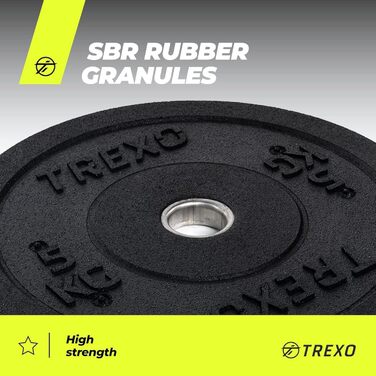 TREXO Олімпійський бампер-диск 0,5 кг для штанги, гума, 50 мм, для кросфіту та тренувань