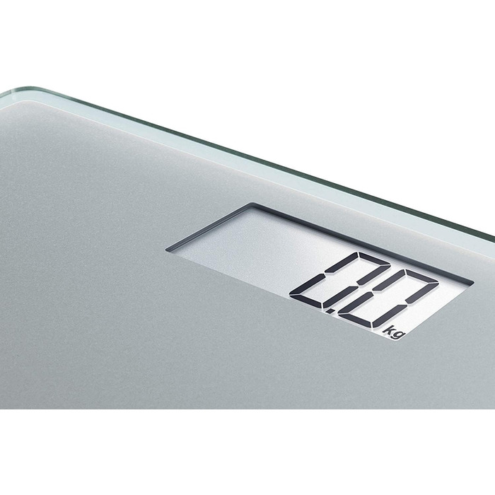 Цифрова вага Soehnle Style Sense Compact 300 для зважування людей, з великою платформою, зрозумілим LCD-дисплеєм, ультратонкий дизайн, безпечне скло, сіра
