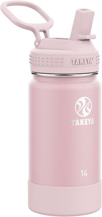 Дитяча вакуумна пляшка Takeya з нержавіючої сталі зі зручною кришкою зі трубочкою, 400 мл, рожевий колір