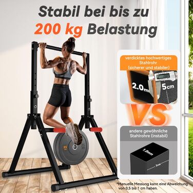 Спортивний турнік Klimmzugstange Freistehend Power Tower Dip Station, регульований, чорний