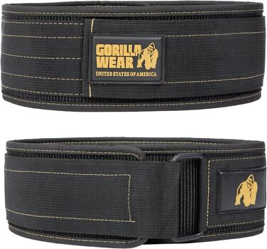Пояс для бодібілдингу Gorilla Wear 4 дюйми, нейлоновий, чорний, унісекс, для фітнесу та тренувань