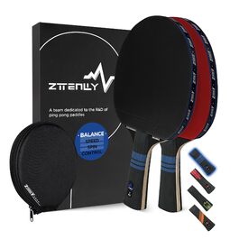 Набір ракетки для настільного тенісу, карбонова технологія, 7 шарів, для професіоналів, швидкість/контроль/баланс, гума 2 мм, чохол