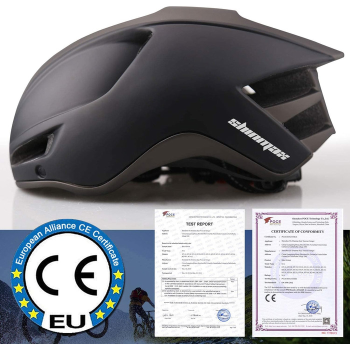 Велосипедний шолом Shinmax з LED-підсвіткою, USB-зарядка, знімне магнітне візор, легкий міський/MTB шолом для дорослих, регульований, дихаючий, 57-62 см, чорний титан