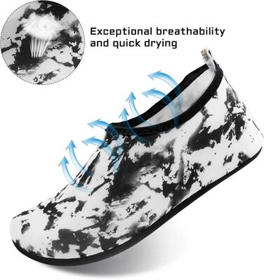Водні шкарпетки для чоловіків та жінок, шкарпетки для плавання, йоги, аквашузи, пляжні шкарпетки, швидко сохнуть, Slip-on, дихаючі, шкарпетки для плавання, Outdoor, розміри 34-45 EU (34/35 EU, Tie Dye Black)