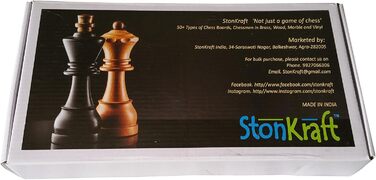 Ручна робота. Преміум шахи StonKraft 18x18 см. Складна магнітна дерев'яна дошка з відсіком для зберігання