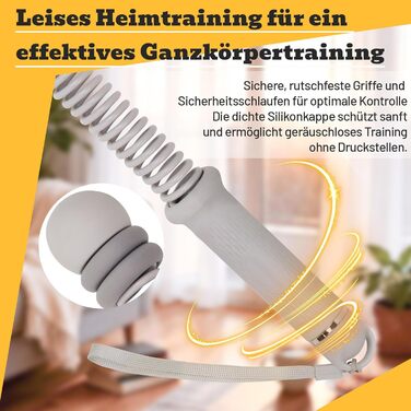 Бойова мотузка з навантаженням (без мотузки) - регульована бойова мотузка для дому, тиха мотузка без мотузки з силіконовими ручками для тренування всього тіла, спалювання жиру та силових тренувань (сіра)