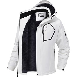 Чоловіча лижна куртка QPNGRP, водонепроникна, ізольована, зимовий пуховик, 5 кишень на блискавці, білий/оптичний сад