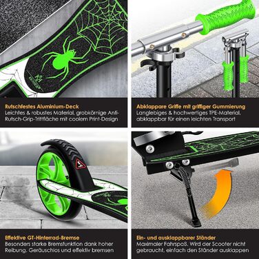 Дитячий самокат KESSER® Cityroller для міста, складаний, трюковий