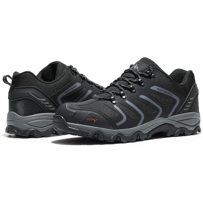 Чоловічі водонепроникні трекінгові черевики NORTIV 48 EU (широкі) - чорний, темно-сірий