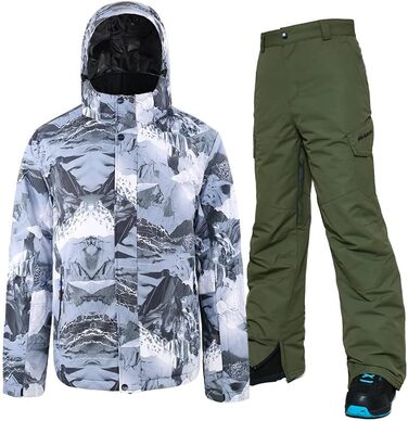 Чоловічий зимовий костюм для сноубордингу та катання на лижах, водонепроникний та вітронепроникний, для туризму та альпінізму (M, зелений)