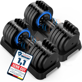 DH FitLife: Регульовані гантелі 25 кг (4-25 кг) з 10 рівнями ваги, комплект гантелей для дому та фітнесу