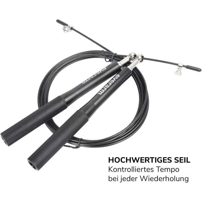 Стрибкун-скакалка Speed Rope для дорослих з кульковими підшипниками, сталевий трос та алюмінієві ручки для кросфіту, фітнесу, MMA та боксу, з сумкою