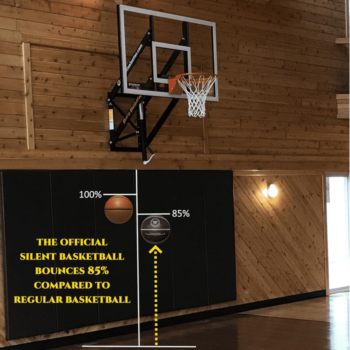 Безшумний баскетбольний м'яч WAWAWEWA Silent Basketball X, розмір 7, 74,9 см, з рифленої безповітряної піни для тихого дриблінгу та тренувань у приміщенні