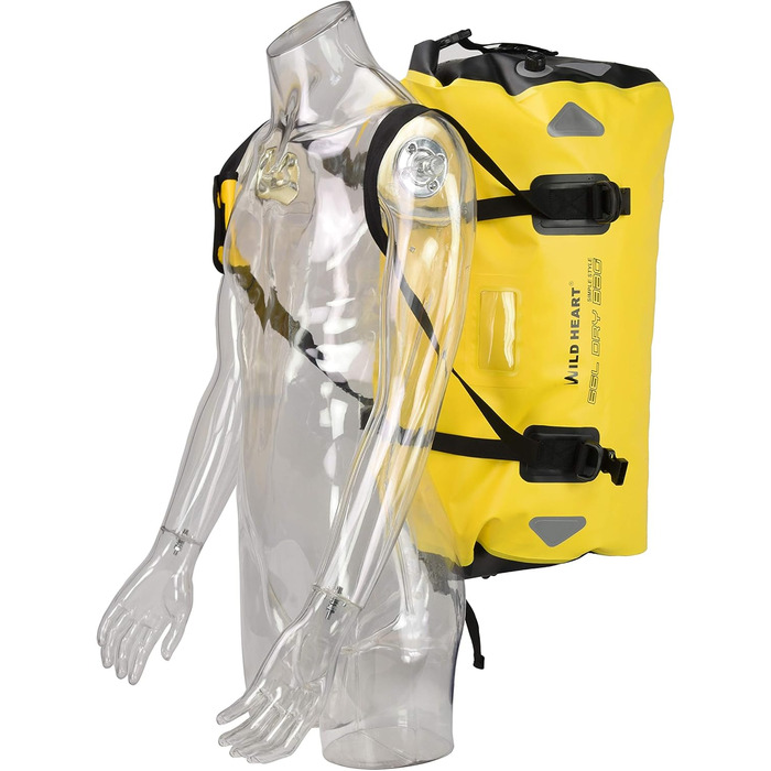 Водонепроникна сумка для подорожей Wild Heart PVC500D 40L, 66L, 100L з регульованим плечовим ременем та внутрішньою кишенею, жовта