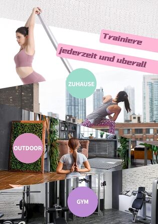 Фітнес-гумки для фітнесу, пілатесу та йоги, набір 3 шт. з різним опором, антиковзні, для силових тренувань, фітнес, зелений, рожевий, фіолетовий