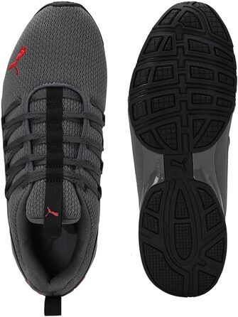 Кросівки Puma Axelion Refresh для чоловіків, 44.5, чорний, темно-сірий, червоний