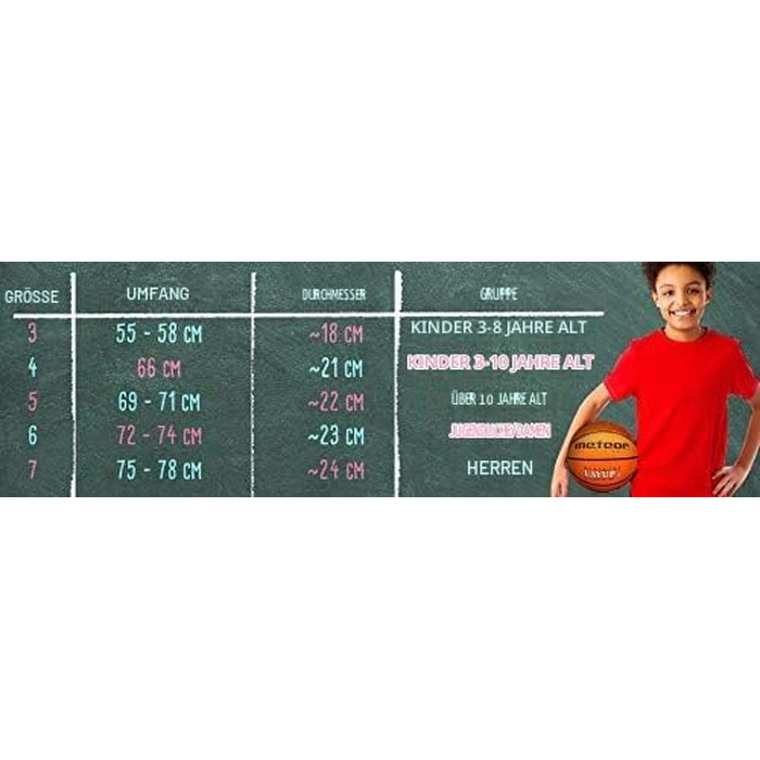 Дитячий баскетбольний м'яч meteor Layup Kinder Mini (розмір 3, рожевий) для дітей 4-8 років, м'який з антиковзаючим покриттям