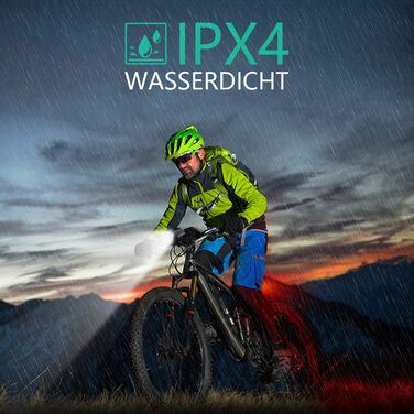 Набір LED-велофаро для велосипеда з покажчиками поворотів, сертифікований за стандартом STVZO, USB-зарядка, фара та задній ліхтар (10/20/40 Lux), водонепроникні