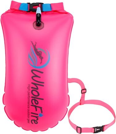 Надувна плавуча платформа WholeFire 20L рожева: водонепроникна сумка, висока видимість для плавання, водних видів спорту, каякінгу та снорклінгу