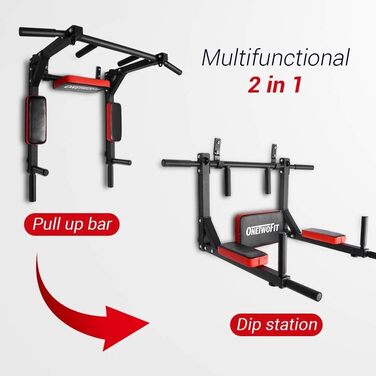 Onetwofit Турнік для підтягувань та віджимань, турнік для дому, станція для віджимань, тренажер для фітнесу, до 200 кг