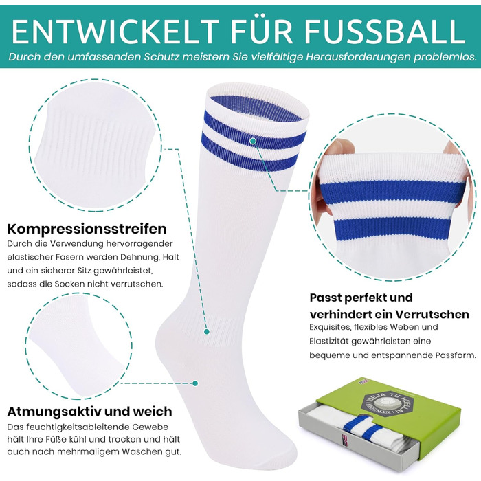 Дитячі футбольні бутси JABASIC для гри на твердих поверхнях, розмір 28 EU, біло-блакитні, з футболковими шкарпетками