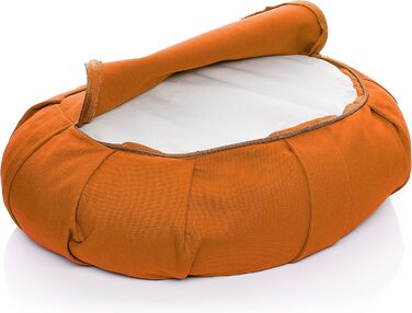 Подушка для йоги BODYMATE Halbmond 42x30x15 см, помаранчева – гречана лузга, бавовняний чохол (машинне прання)