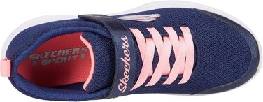 Кросівки Skechers для дівчаток 302450L, розмір 28.5 EU, темно-сині з кораловою обробкою, сітка