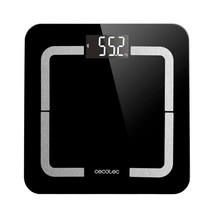 Розумні ваги Cecotec Surface Precision 9750 Smart Healthy з біоімпедансом, Bluetooth, 10 параметрів здоров'я, загартоване скло, чорні (30 x 30 см)