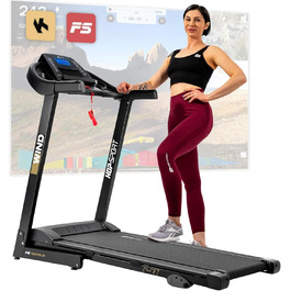 Бігова доріжка Hop-Sport HS-1000LB для дому, електрична, складана, 0.8–14 км/год, мотор 2.0 к.с., до 150 кг, сіра