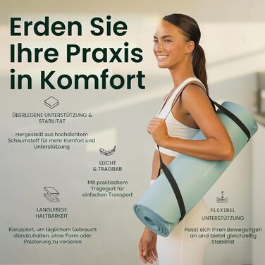 Килимок для йоги Retrospec Solana, 2.5 см та 1.27 см товщини, з нейлоновим ремінцем, для жінок та чоловіків, нековзкий, рожевий