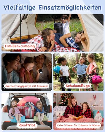 Спальний мішок дитячий KingCamp Flannel, 7°C, Navy, для дітей до 140 см, 4 сезони, водонепроникний, компактний