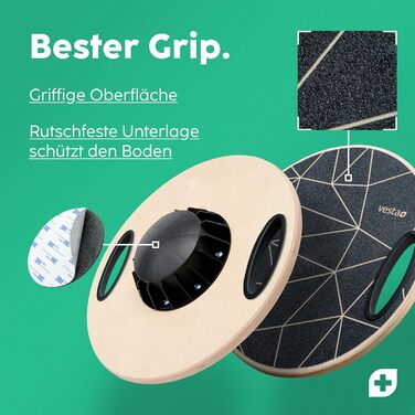 Балансборд Vesta+ Balance Board Holz: Дерев'яний балансборд з екологічного дуба для фітнесу та терапії